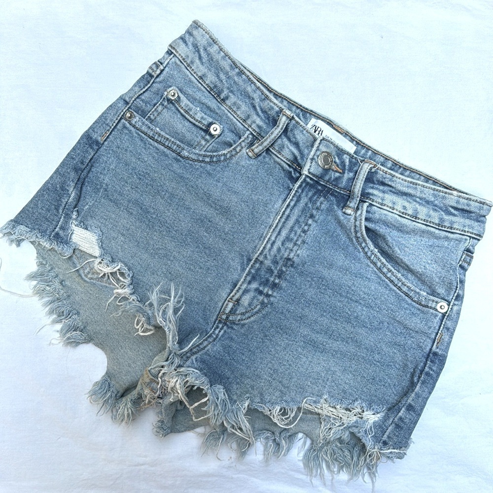 ZARA Distressed Denim Shorts